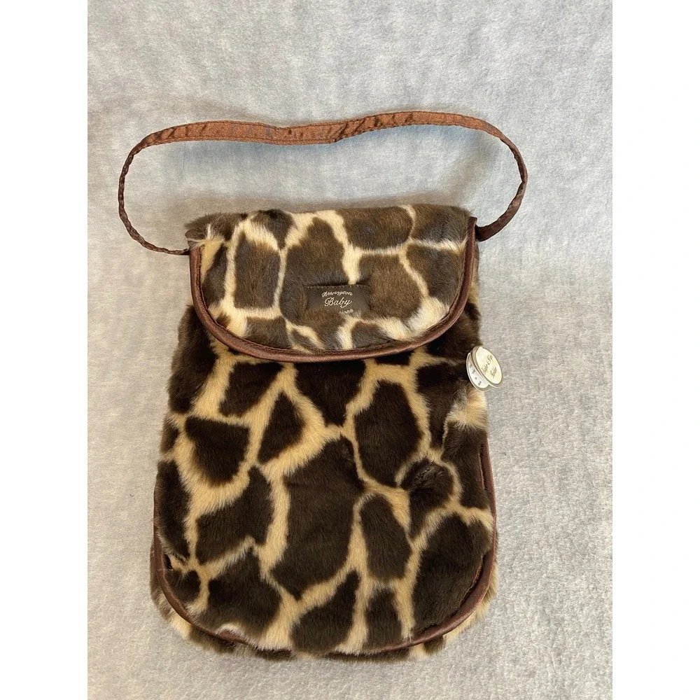 Bearington Baby Collection Giraffe Faux Fur Diaper Wipe Holder Bag‎